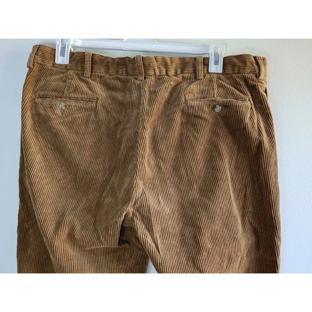 Vintage Polo Ralph Lauren Ethan Pants 40x30 Corduroy Pleated 90s Preppy Academia